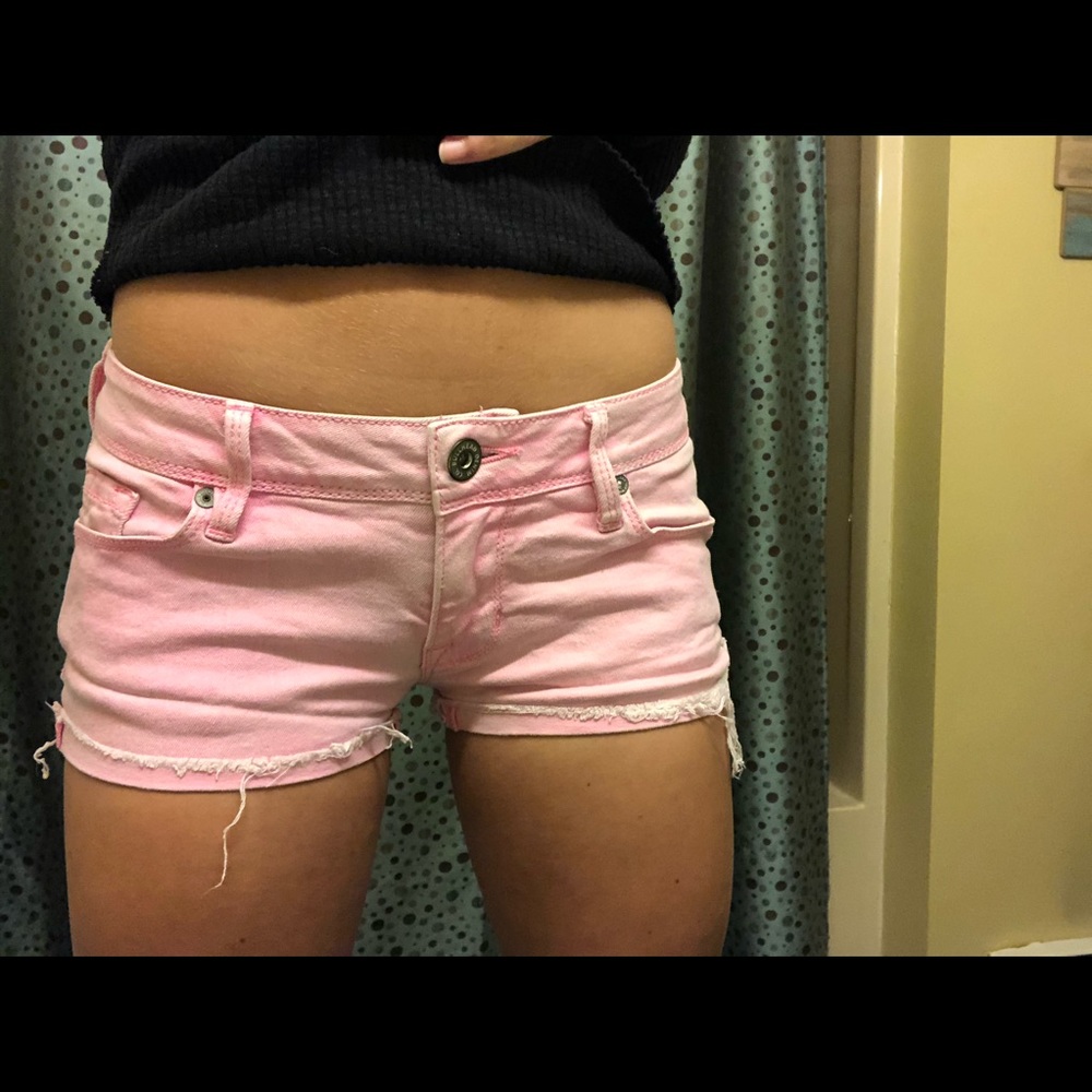 Pink jean shorts